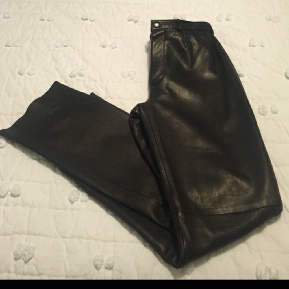 Black Leather Pants COUTURE